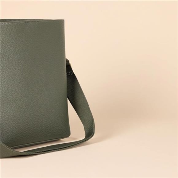 Womens Soft Bucket Bag Tote Faux Leather Crossbody Shoulder Minimalist Purse - Picture 5 of 6